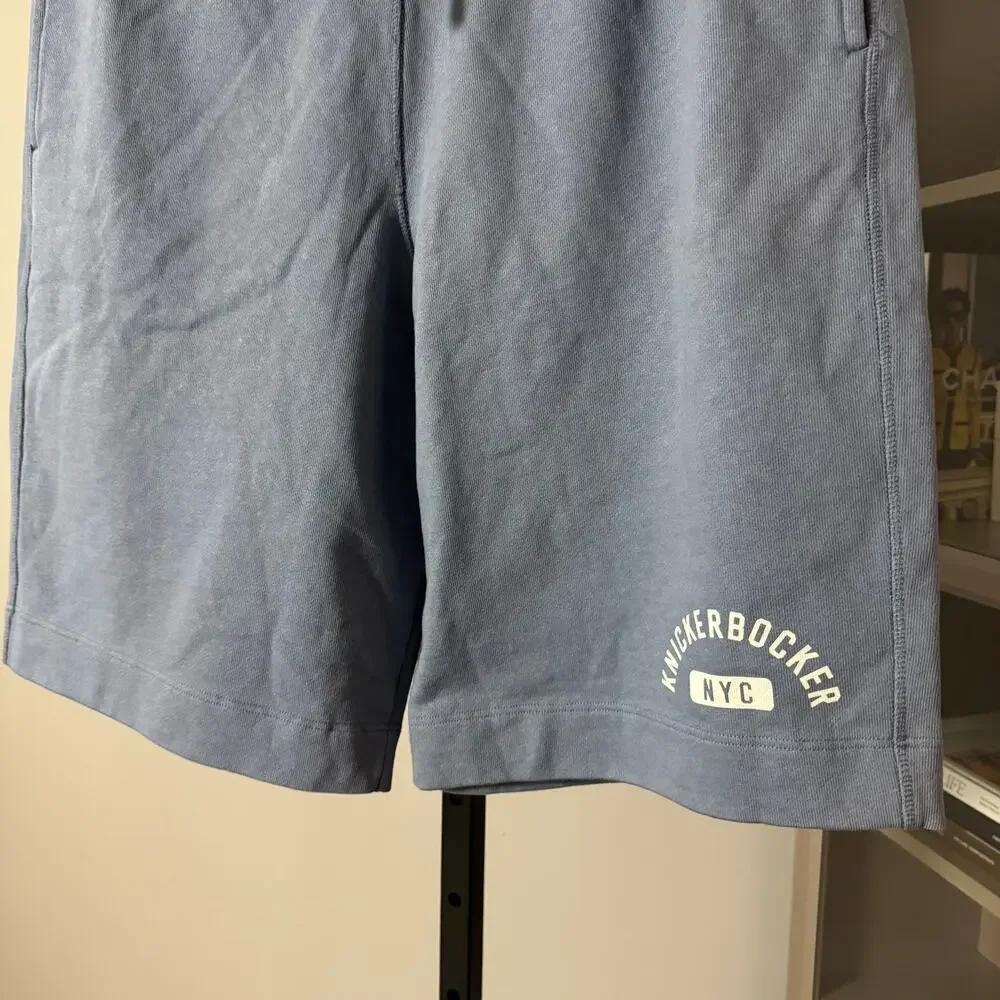 Knickerbocker NYC Blue Grey Logo Collegiate Shorts XXL NEW Cotton Sweatshort